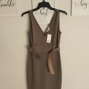Bar III dress, dusty olive, knee lenght